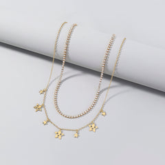 Stars White Diamonds Multiple Necklaces, , women clothing, stars-white-diamonds-multiple-necklaces, , fairypeony