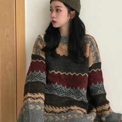 80's Grandma Knit Jumper, , women clothing, 80s-grandma-knit-jumper, grey, khaki, white, fairypeony