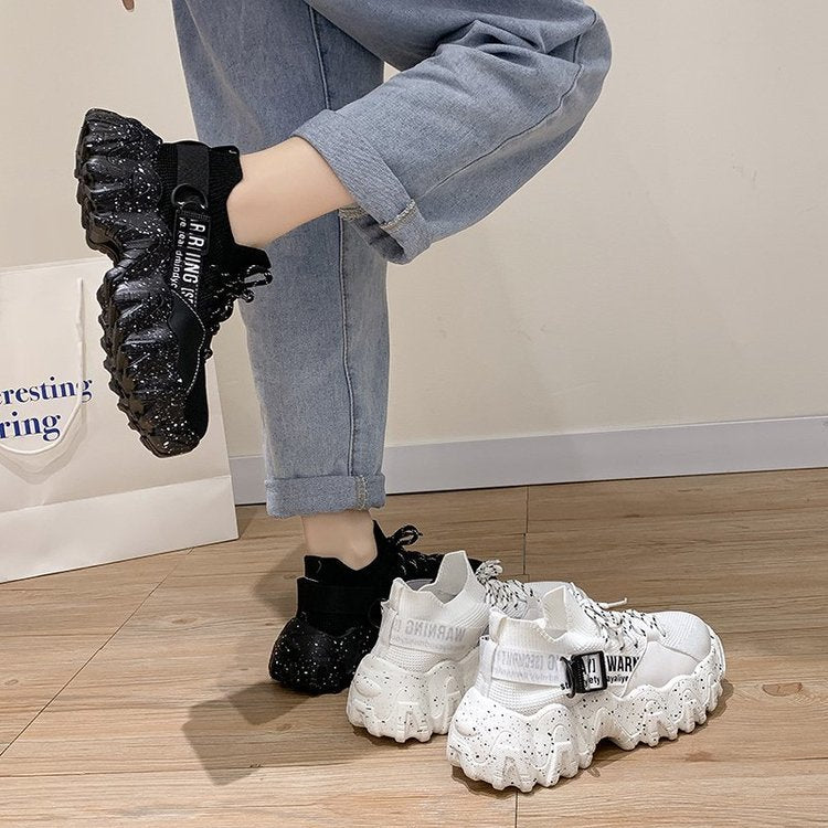 Thick-soled Flying Woven Running Sports Sneakers, , women clothing, thick-soled-flying-woven-running-sports-sneakers, , fairypeony