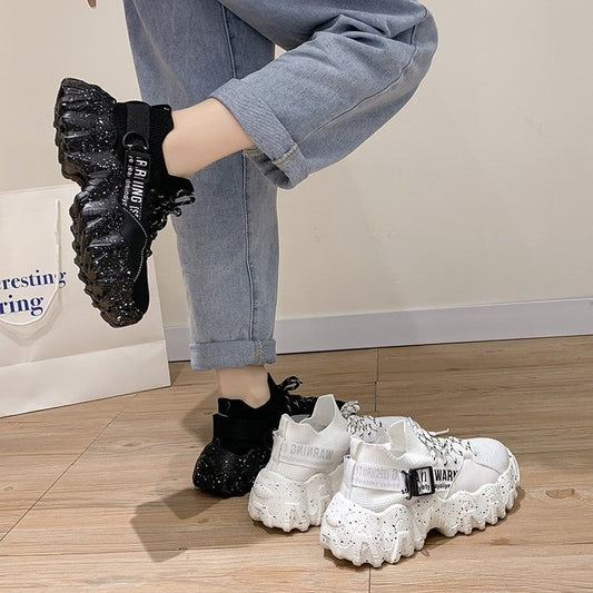 Thick-soled Flying Woven Running Sports Sneakers, , women clothing, thick-soled-flying-woven-running-sports-sneakers, , fairypeony