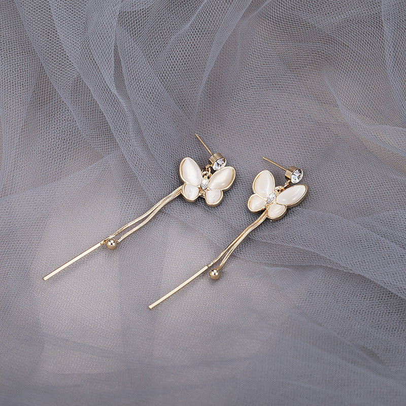 Opal Butterfly Fringe Earrings, , women clothing, opal-butterfly-fringe-earrings, , fairypeony