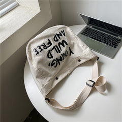 Young Wild and Free Canvas Crossbody Bag - fairypeony