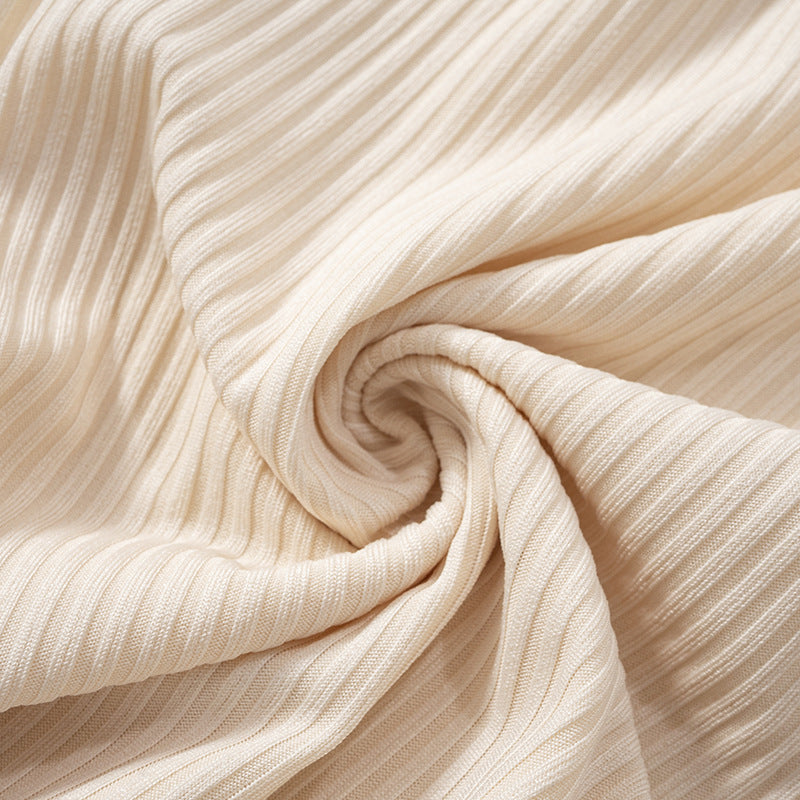 Rib Knit High Waist Flare Pants - fairypeony