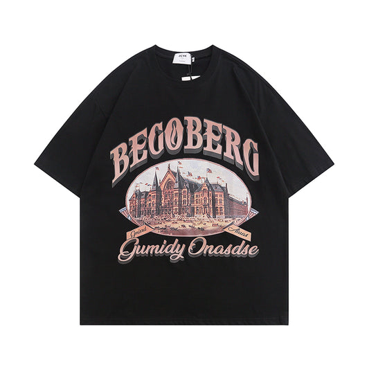 Begoberg T-shirt, , women clothing, mens-street-hip-hop-basic-round-neck-half-short-sleeve, apricot, black, coffee, L, M, S, XL, fairypeony