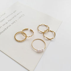 Simple Wavy Ring Five-Piece Set, , women clothing, simple-wavy-ring-five-piece-set, , fairypeony
