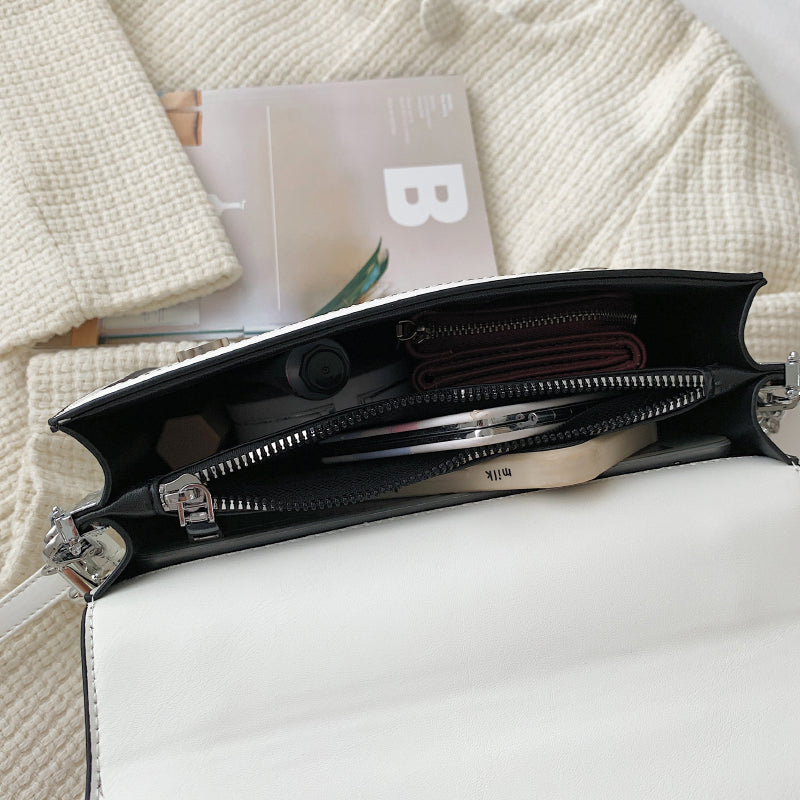 Solid Color Letter Flap Organ Crossbody Bag, , women clothing, solid-color-letter-flap-organ-crossbody-bag, , fairypeony