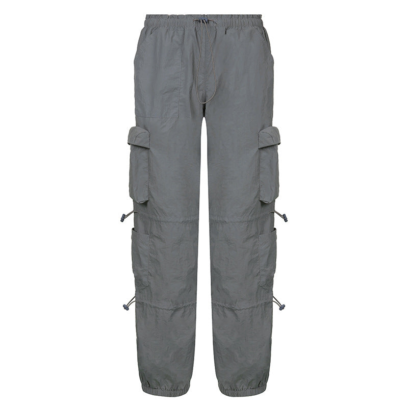 Low-rise Straight-leg Multi-pocket Overalls Pants, , women clothing, low-rise-straight-leg-multi-pocket-overalls-pants, , fairypeony