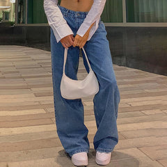 Washed Classic Denim Boyfriend Jeans - fairypeony