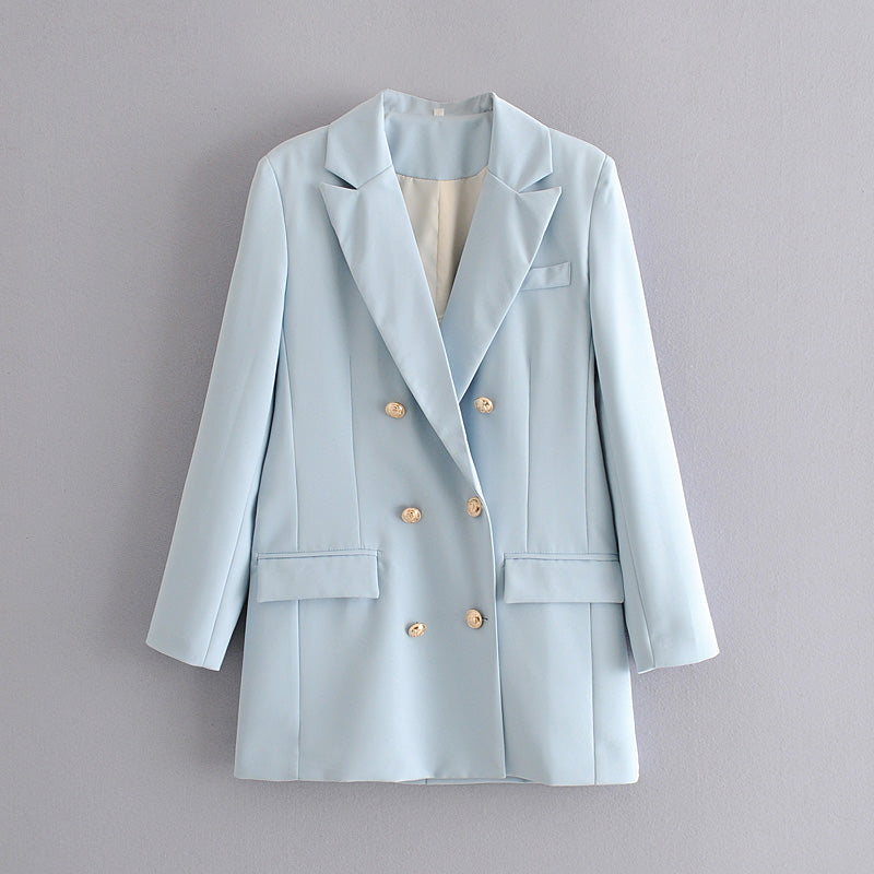 Double-breasted Suit Blazer, , women clothing, double-breasted-suit-blazer, , fairypeony