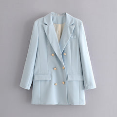 Double-breasted Suit Blazer, , women clothing, double-breasted-suit-blazer, , fairypeony