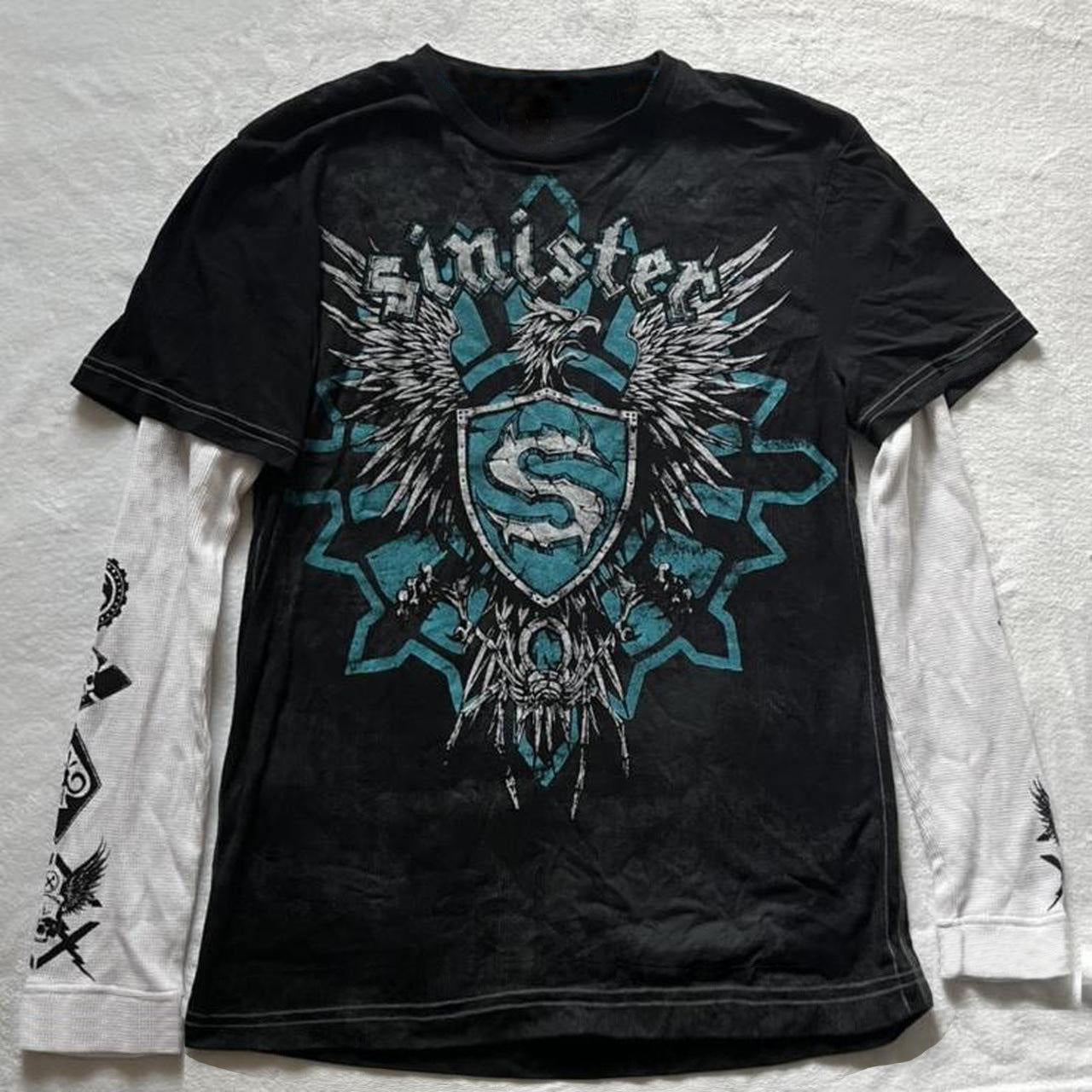 Punk Patchwork Long Sleeve Graphic Tee - fairypeony
