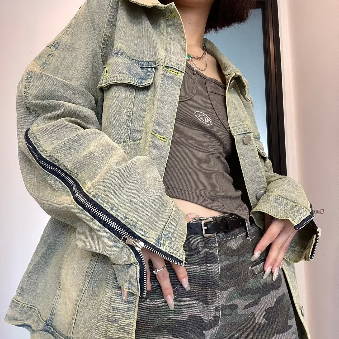 90s Vintage Washed Denim Jacket - fairypeony