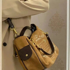 Embroidered Large Canvas Fairycore Crossbody Bag - fairypeony