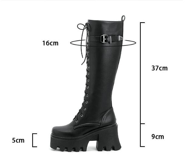 Long British Style High Boots, , women clothing, long-british-style-high-boots, black, fairypeony