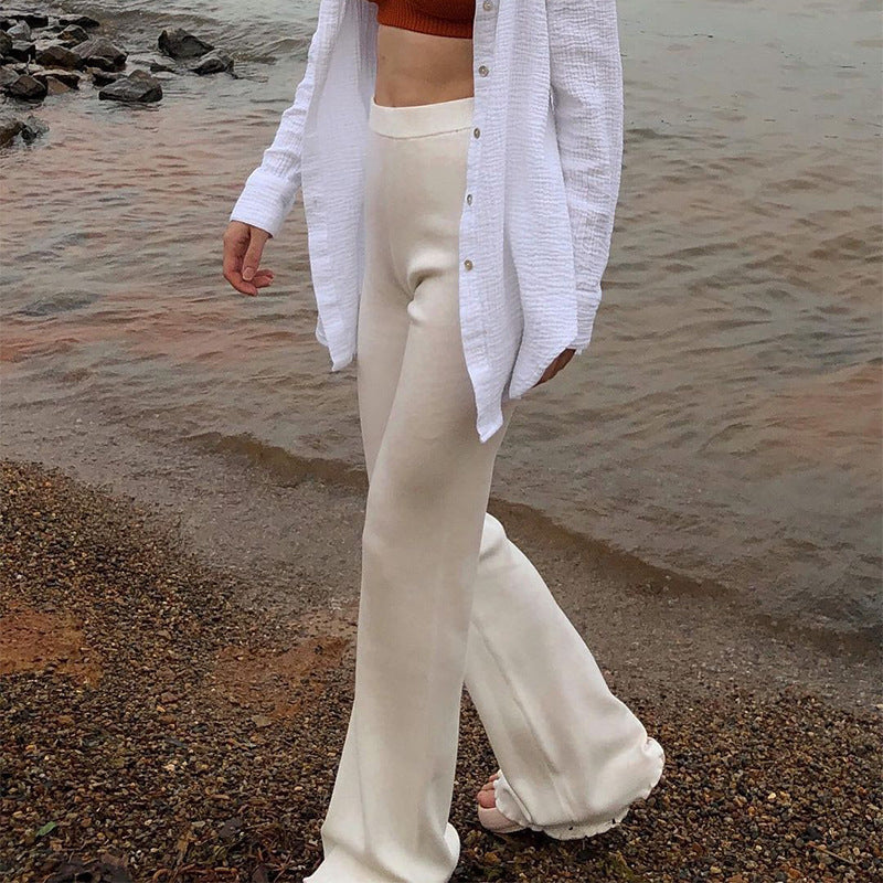 Pure Color Slimming Flared Pants, , women clothing, pure-color-slimming-flared-pants, , fairypeony