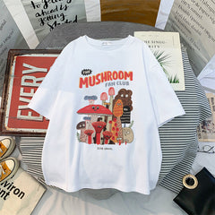 The Mushroom Fan Club T-shirt, , women clothing, the-mushroom-fan-club-t-shirt, khaki, L, M, S, white, XL, XXL, XXXL, fairypeony