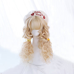 Chocolate & Walnut Harajuku Curly Wig, , women clothing, air-bangs-high-temperature-silk-chemical-fiber-wig, , fairypeony