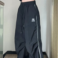 Side Stripe Wide Leg Sweatpants - fairypeony