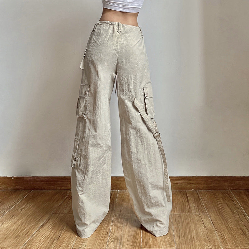 Washed Pocket Solid Cargo Pants, , women clothing, washed-pocket-solid-cargo-pants, , fairypeony
