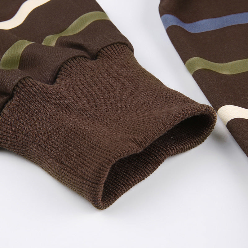 Aesthetic Fairycore Striped Zip Up Hoodie - fairypeony