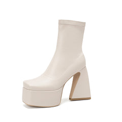 Low Top Square Toe Boots, , women clothing, low-top-square-toe-boots, , fairypeony