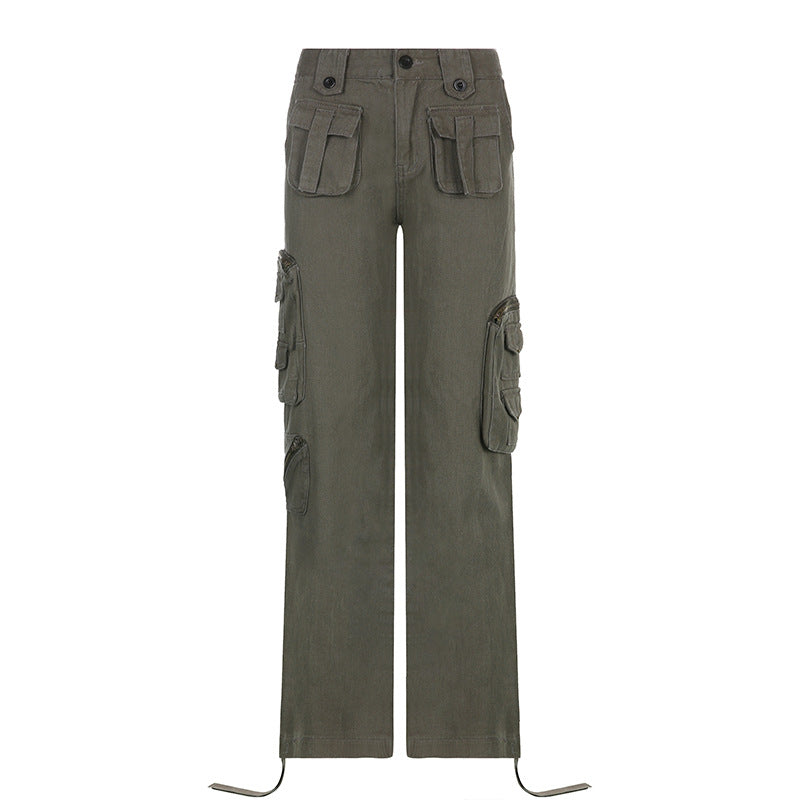 Vintage Pocket Patch Cargo Jeans, , women clothing, vintage-pocket-patch-cargo-jeans, grey, fairypeony