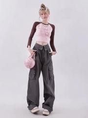 Raglan Sleeve Star Print Crop Top - fairypeony