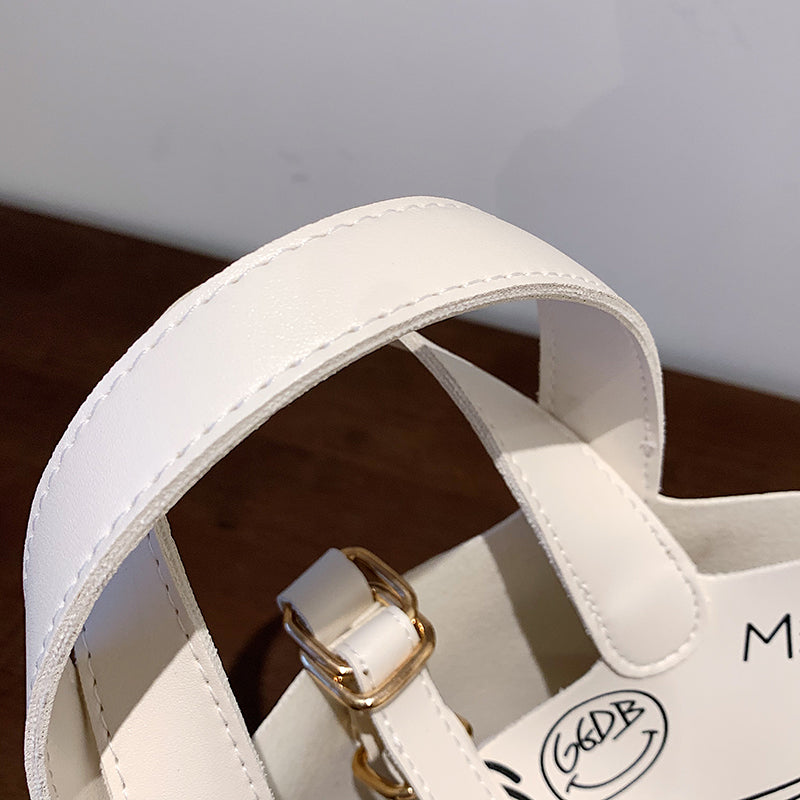 Cartoon Print Silk Scarf Bucket Bag, , women clothing, cartoon-print-silk-scarf-bucket-bag, , fairypeony