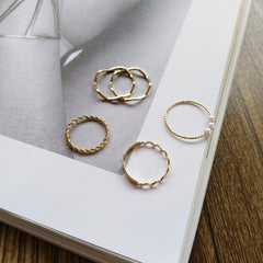 Simple Wavy Ring Five-Piece Set, , women clothing, simple-wavy-ring-five-piece-set, , fairypeony