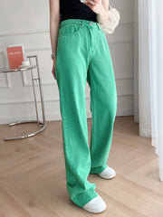 High-waist All-match Straight-leg Mopping Pants, , women clothing, high-waist-all-match-straight-leg-mopping-pants, , fairypeony