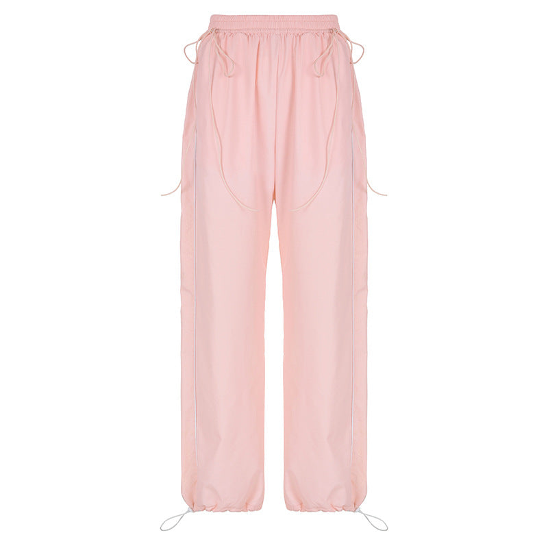 Size Friendly Pink Parachute Cargo Pants - fairypeony