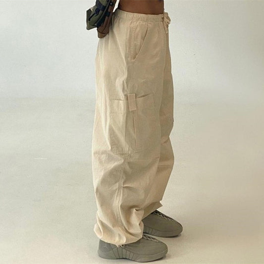 Drawstring Y2K Baggy Parachute Pants, , women clothing, drawstring-y2k-baggy-parachute-pants, , fairypeony