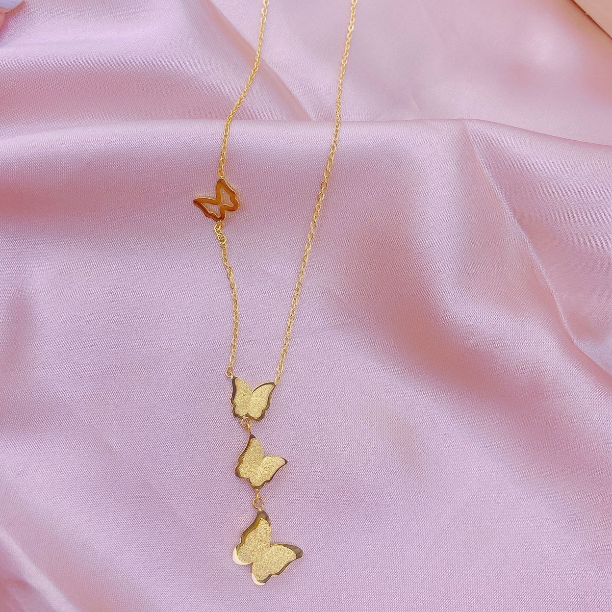 Three-dimensional Butterfly Titanium Steel Necklace, , women clothing, three-dimensional-butterfly-titanium-steel-necklace, , fairypeony