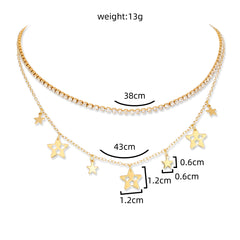 Stars White Diamonds Multiple Necklaces, , women clothing, stars-white-diamonds-multiple-necklaces, , fairypeony