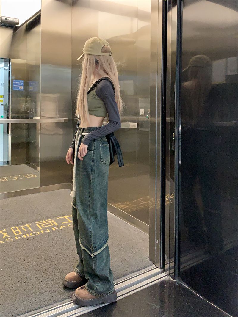 Fray Trim Vintage Boyfriend Jeans - fairypeony