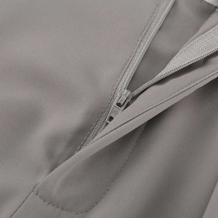 Patchwork Waist Baggy Pleated Tailored Pants - fairypeony