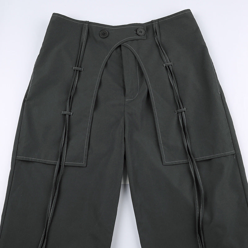 Patchwork Baggy Parachute Cargo Pants - fairypeony