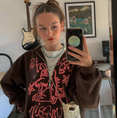 Brown Fairy Grunge Hoodie, , women clothing, brown-fairy-grunge-hoodie, brown, Fairy Grunge, L, M, S, XL, fairypeony