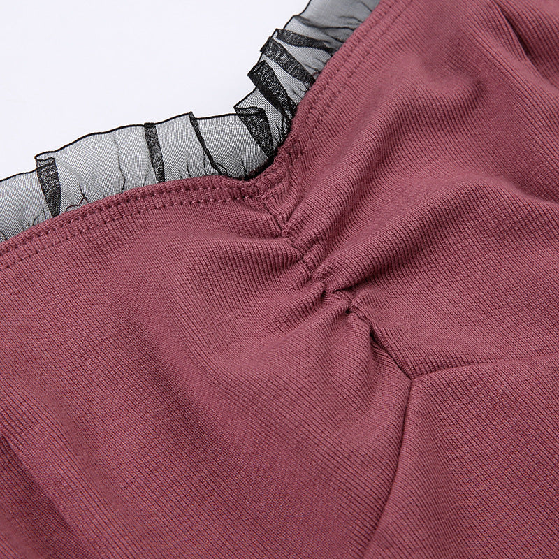 Vintage Lace Letter Print Tank Top - fairypeony