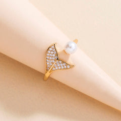 Pearl Tail Zircon Ring, , women clothing, pearl-tail-zircon-ring, , fairypeony