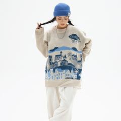 Town Night Sweater, , women clothing, town-night-sweater, beige, black, M, S, XL, fairypeony