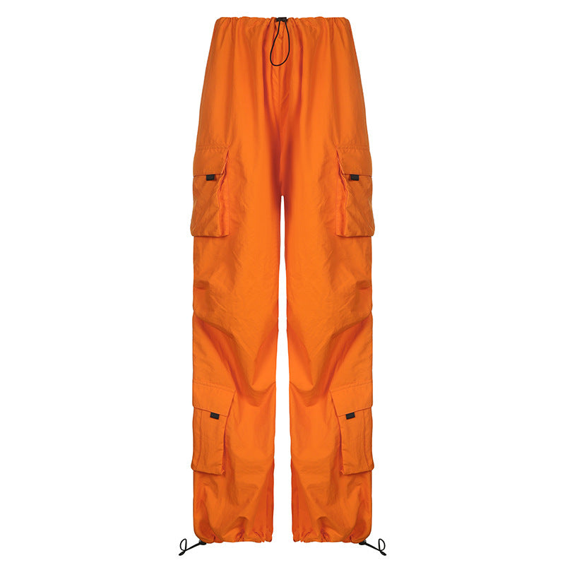 Strap Detail Y2K Cargo Pants, , women clothing, strap-detail-y2k-cargo-pants, orange, pink, fairypeony