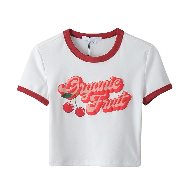 Organic Fruit Street T-shirt, , women clothing, organic-fruit-street-t-shirt, L, M, S, white, fairypeony