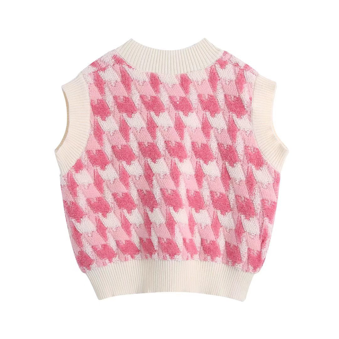 Bubble Gum Pink Knit Vest, , women clothing, bubble-gum-pink-knit-vest, L, M, pink, S, fairypeony