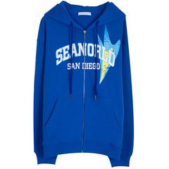 San Diego Embroidery Street Hoodie, , women clothing, hooded-commuter-cotton-korean-style-sweatshirt, blue, fairypeony