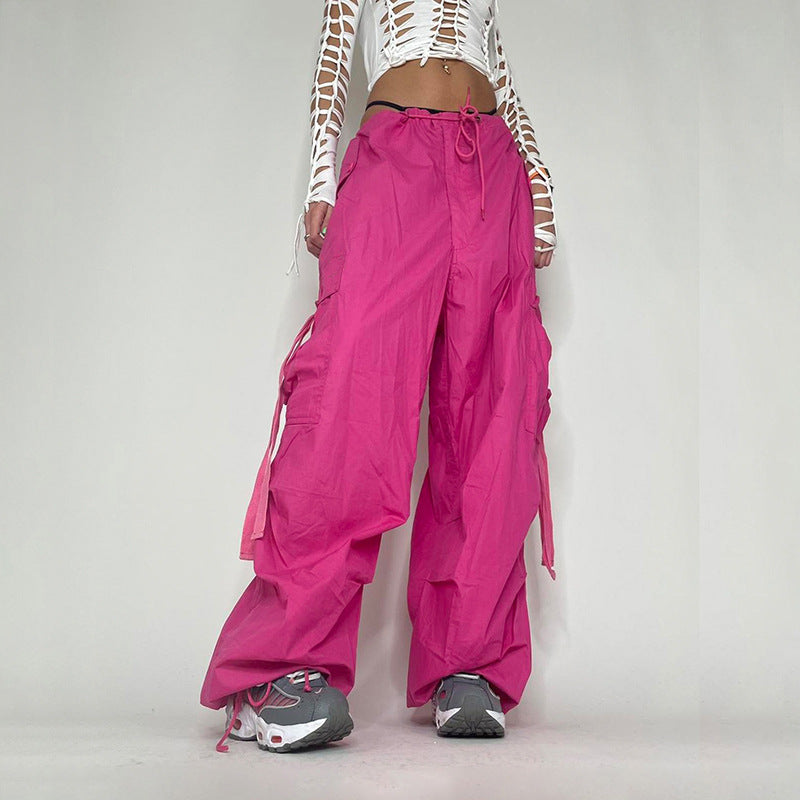 Strap Detail Y2K Cargo Pants, , women clothing, strap-detail-y2k-cargo-pants, orange, pink, fairypeony
