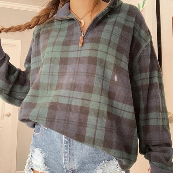 90's Vintage Plaid Sweatshirt, , women clothing, 90s-vintage-plaid-sweatshirt, L, M, S, XL, XXL, fairypeony