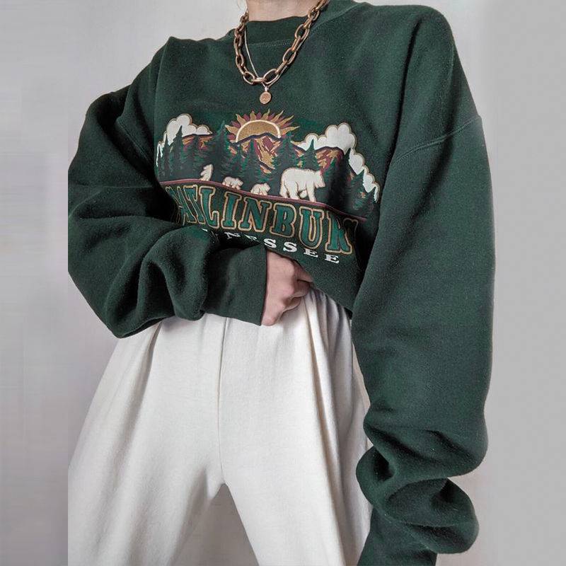 Vintage Gatlinburg Tennessee Sweatshirt, , women clothing, vintage-gatlinburg-tennessee-sweatshirt, green, fairypeony