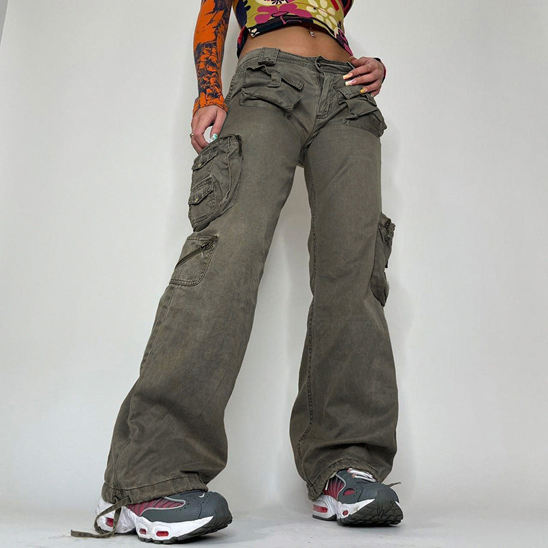 Vintage Pocket Patch Cargo Jeans, , women clothing, vintage-pocket-patch-cargo-jeans, grey, fairypeony