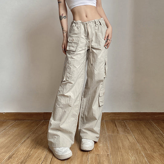 Washed Pocket Solid Cargo Pants, , women clothing, washed-pocket-solid-cargo-pants, , fairypeony